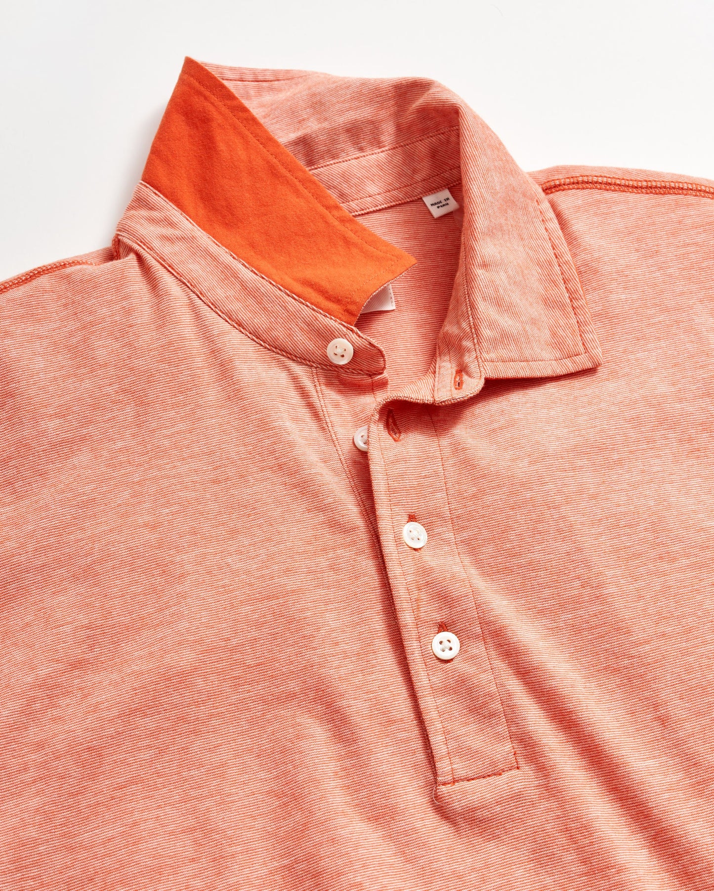 Stripe Pensacola Polo Burnt Red Billy Reid