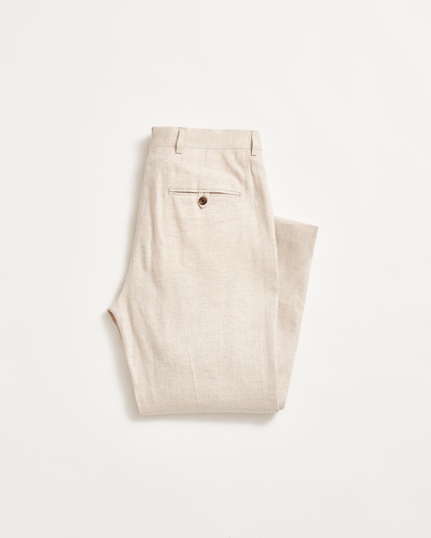 Herringbone Flat Front Trouser Natural Billy Reid