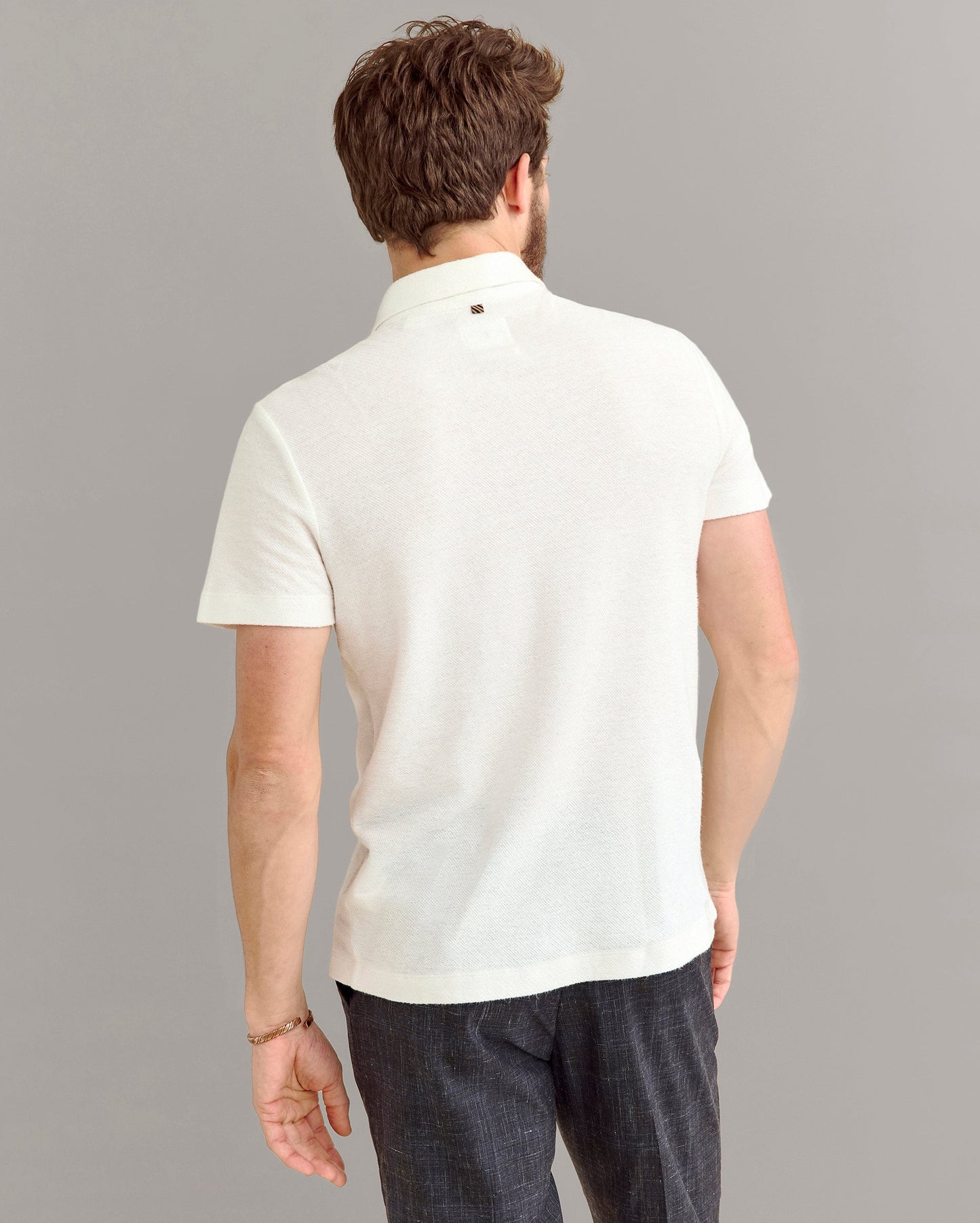 Hemp Cotton Twill Polo White Billy Reid