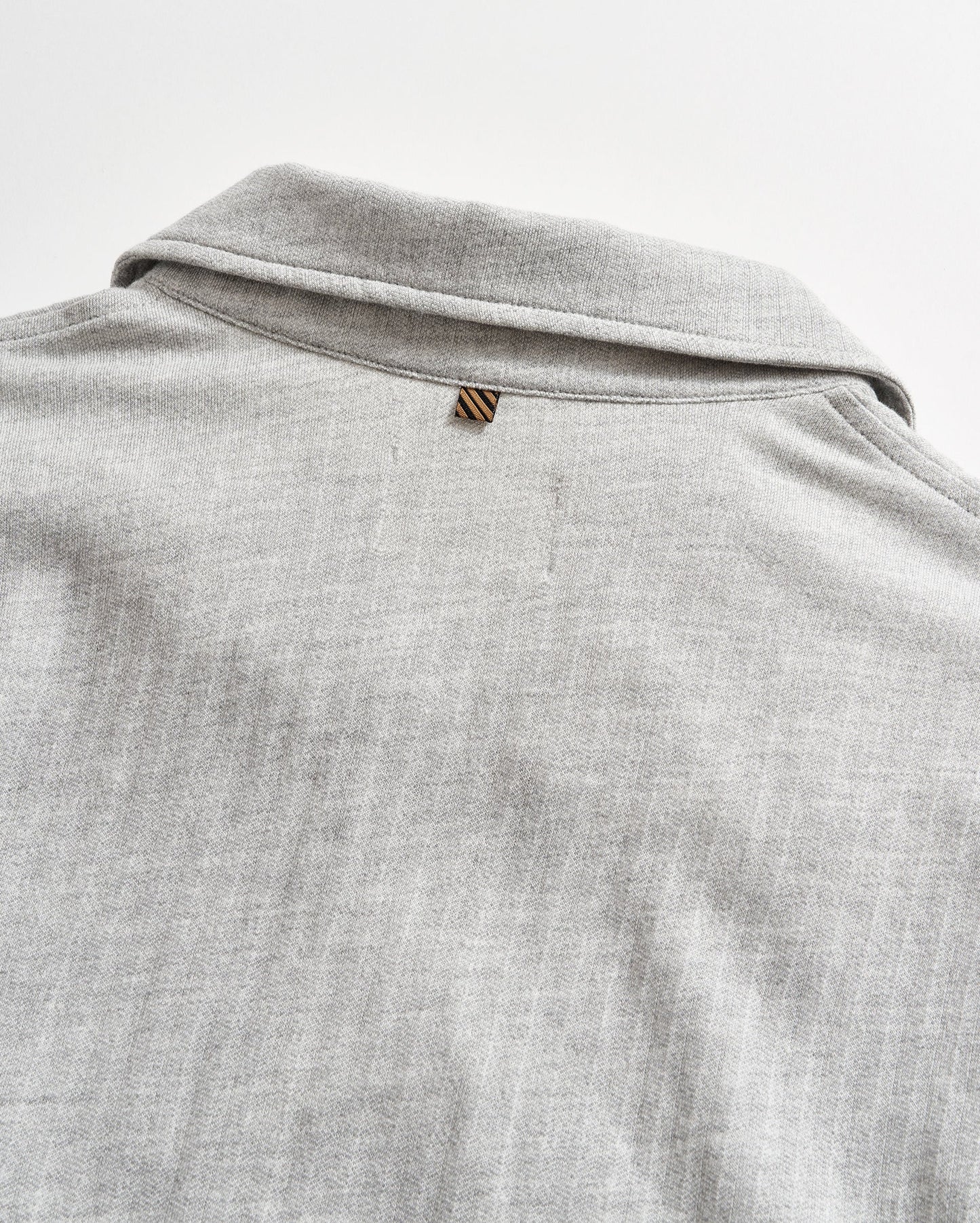 Long Sleeve Herringbone Polo Light Grey Billy Reid