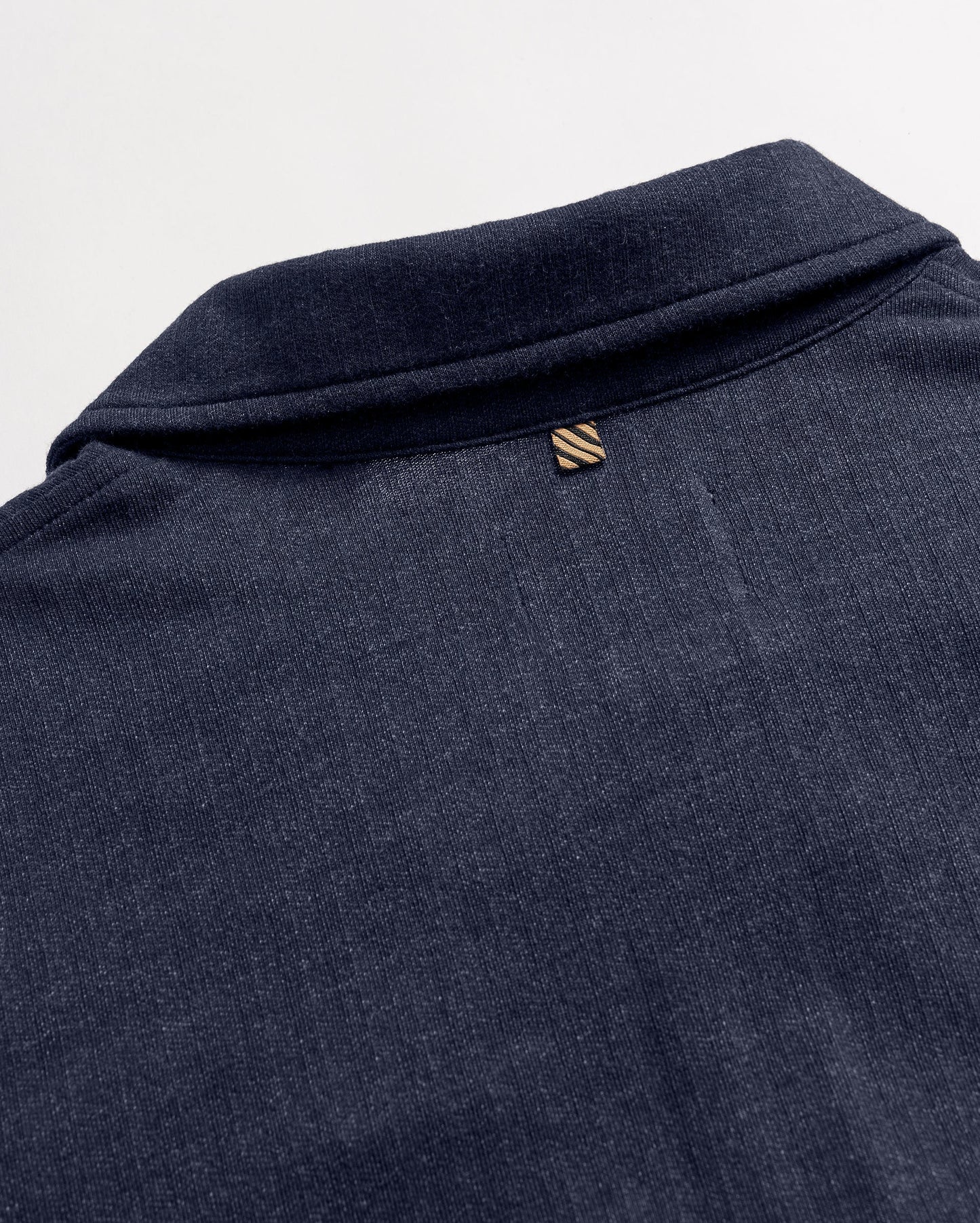 Long Sleeve Herringbone Polo Carbon Blue Billy Reid