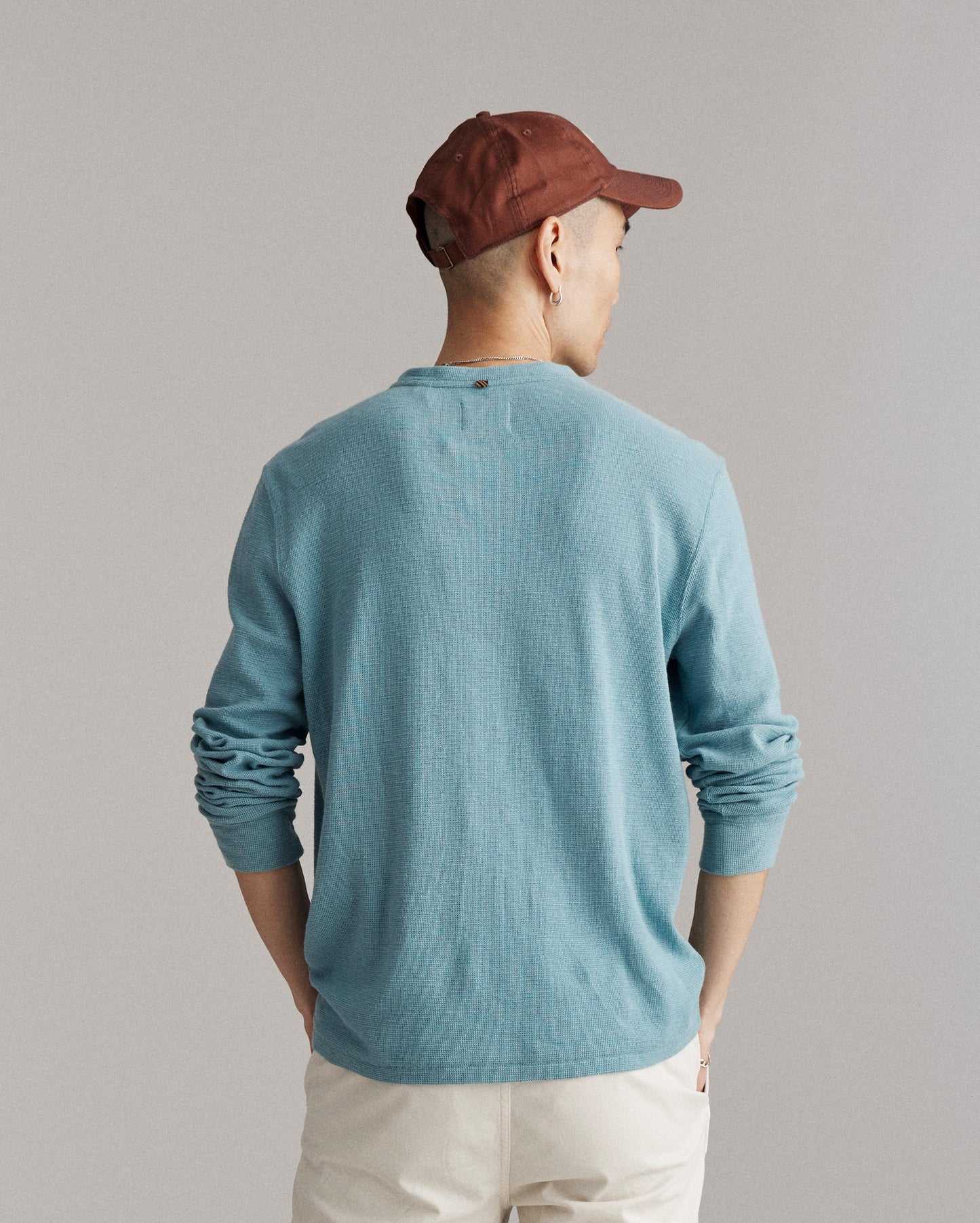 Slub Tuck Henley Steel Blue Billy Reid