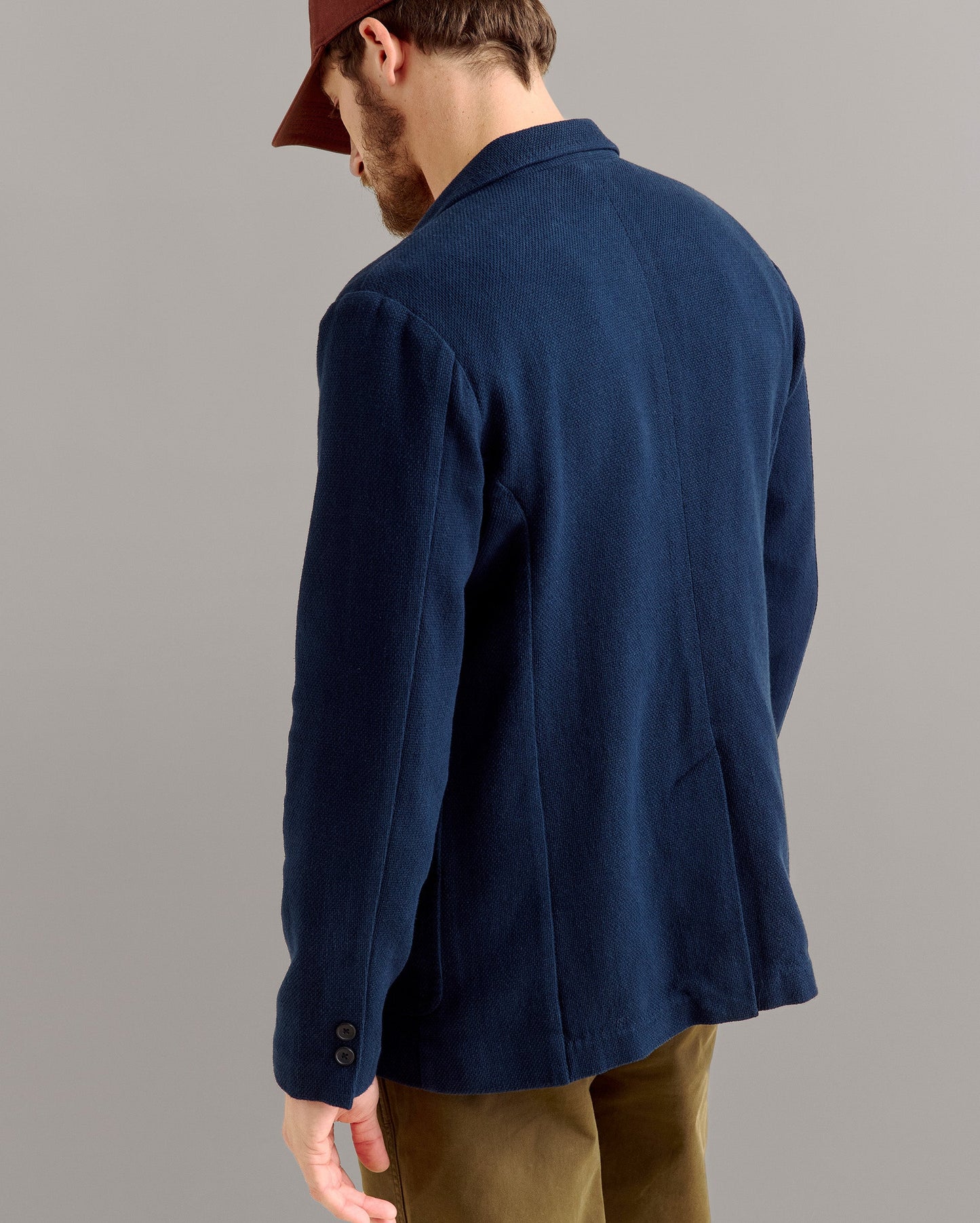 Basket Weave Archie Jacket Carbon Blue Billy Reid