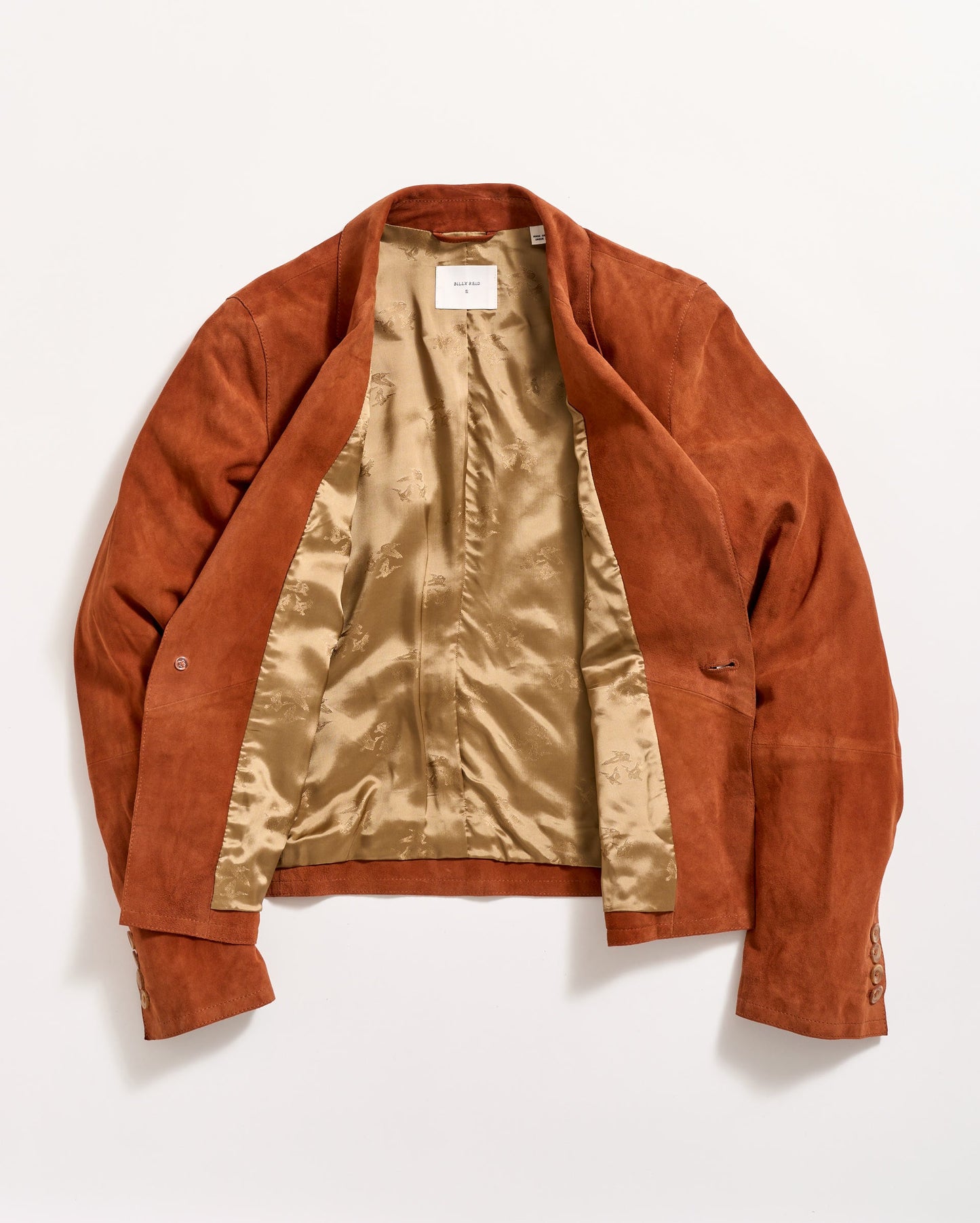 Raw Edge Suede Cropped Jacket Bombay Brown Billy Reid