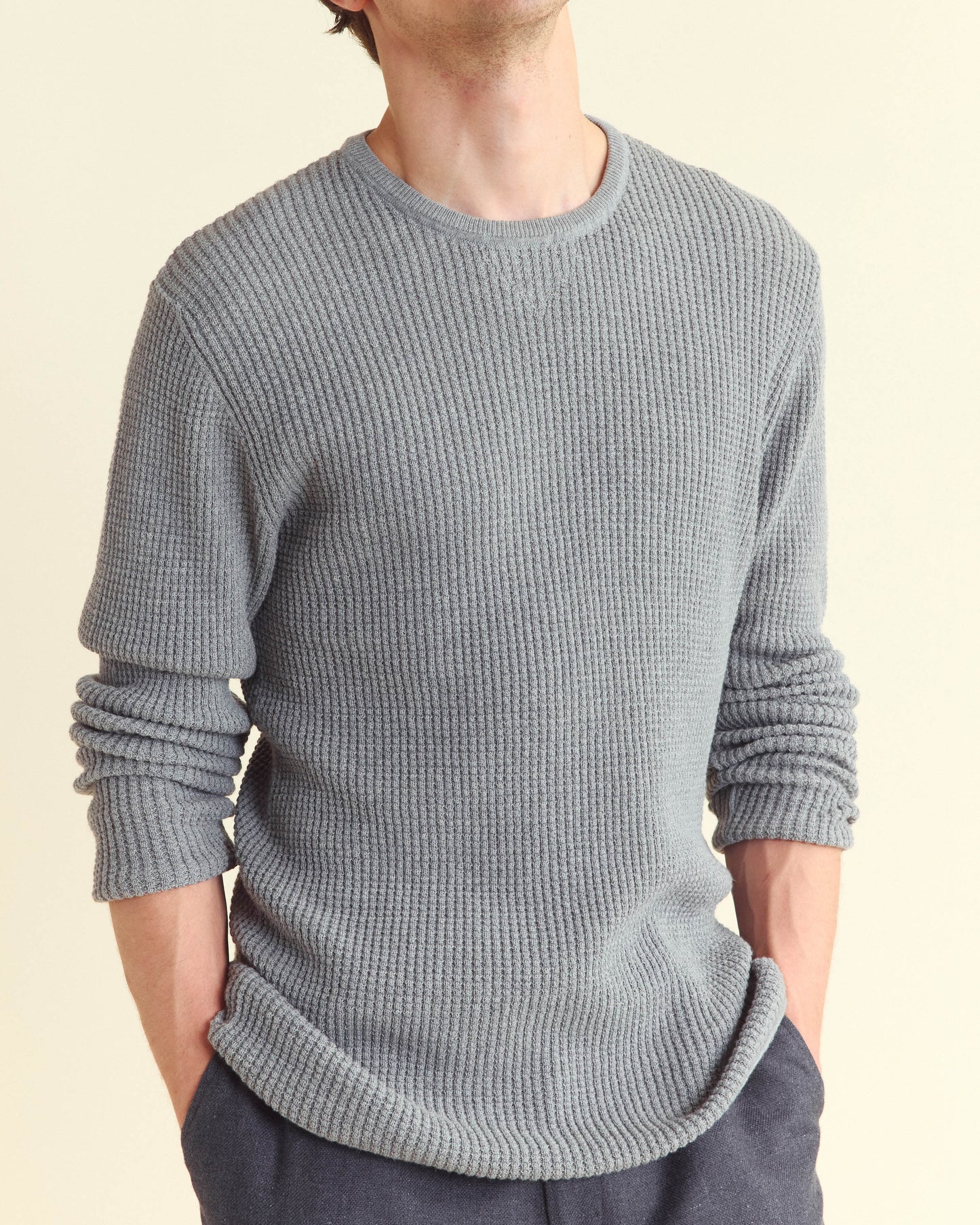 Mini Waffle Crew Grey Billy Reid