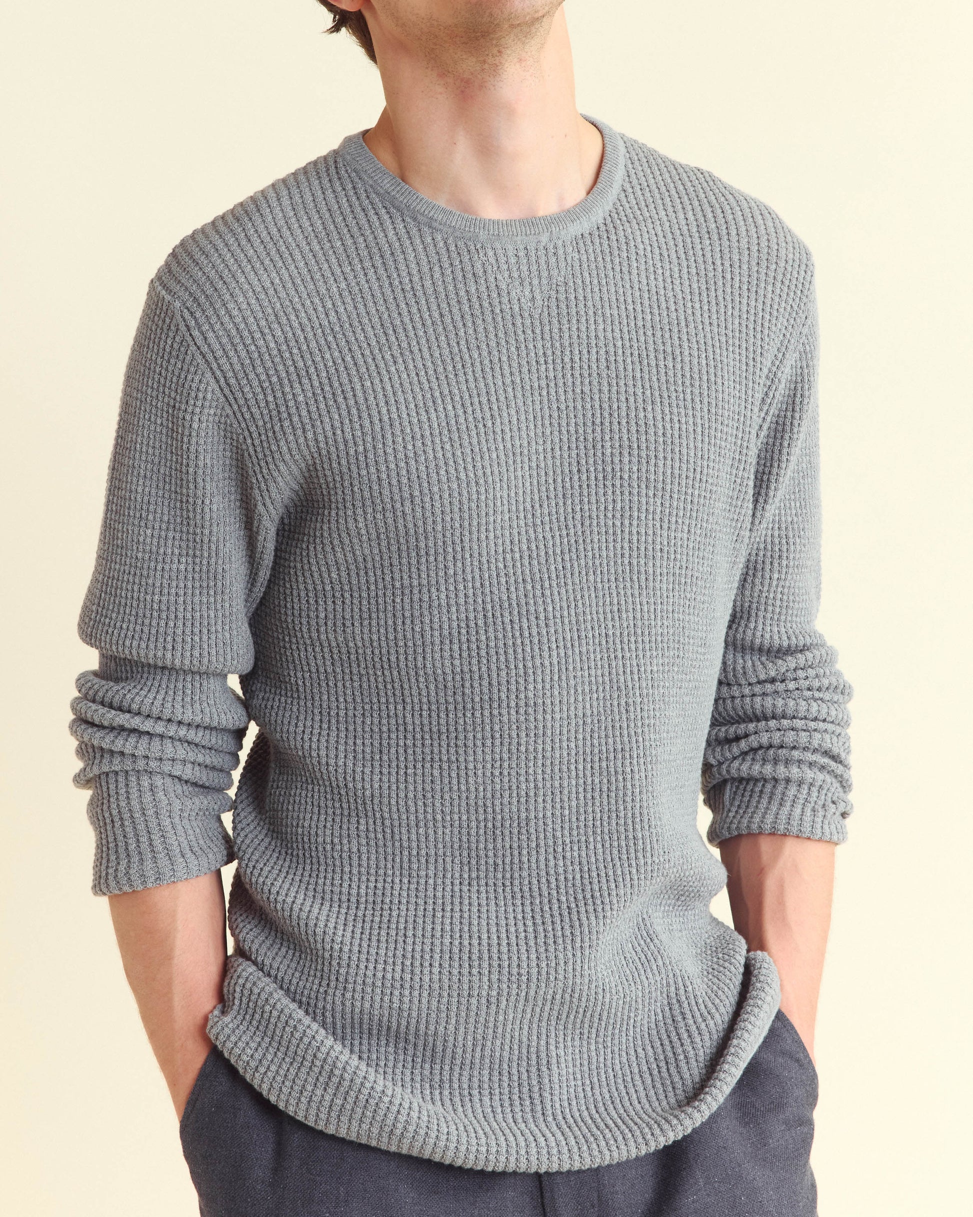 Mini Waffle Crew Grey Billy Reid