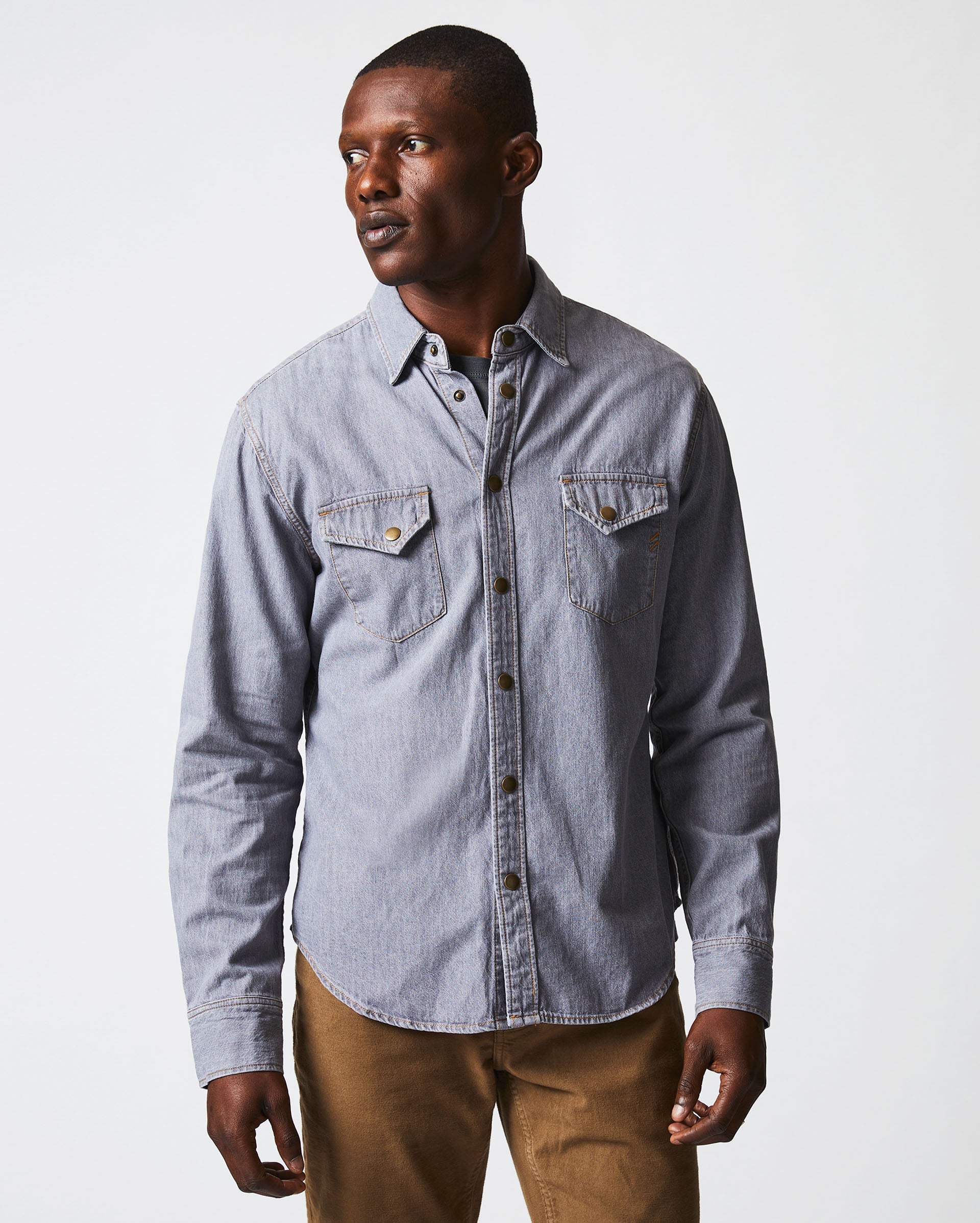 Shoals Denim Shirt Grey Wash Billy Reid