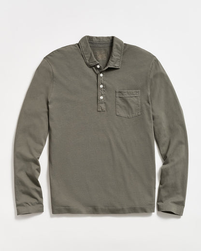 Long Sleeve Pensacola Polo Washed Grey Billy Reid