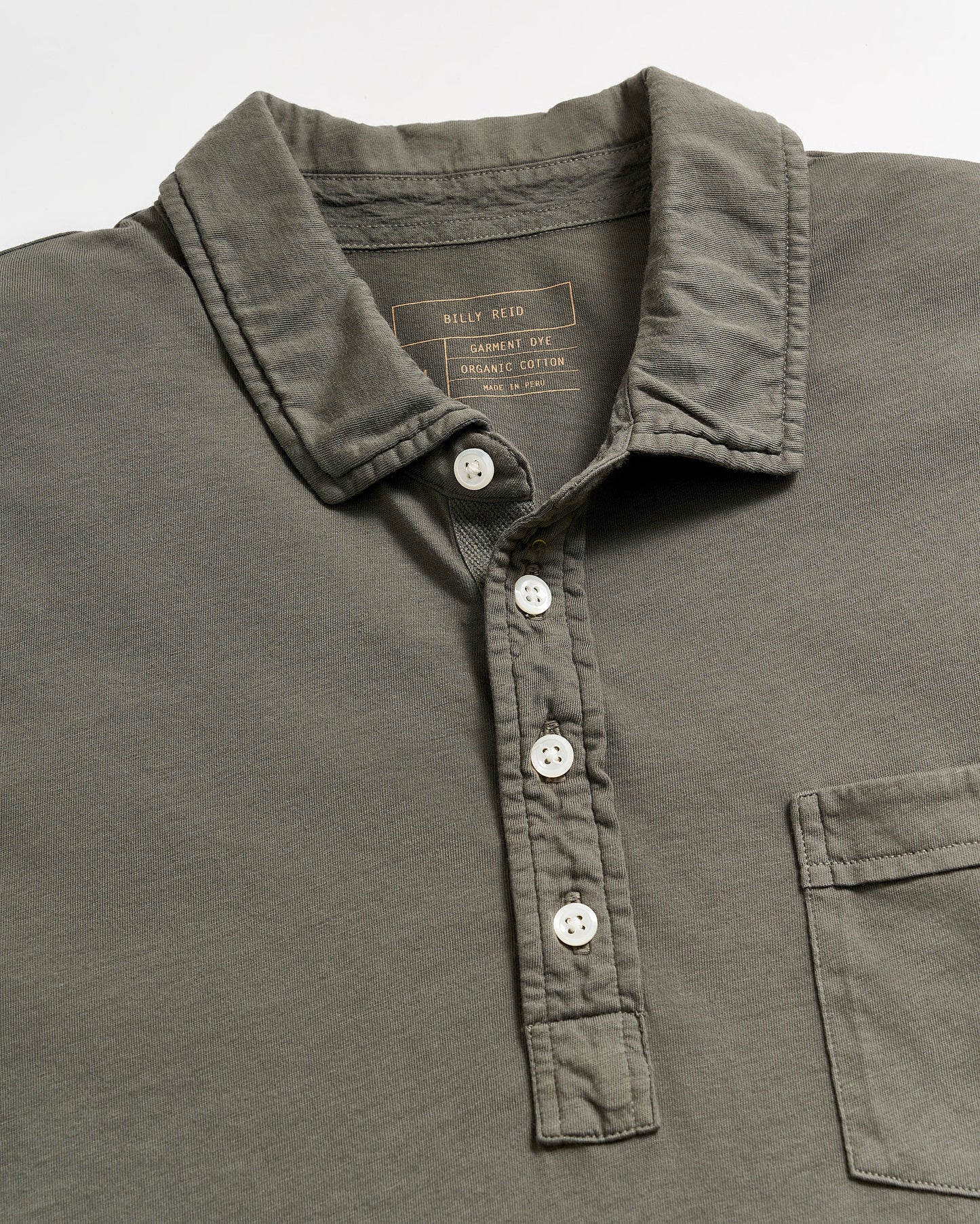 Long Sleeve Pensacola Polo Washed Grey Billy Reid