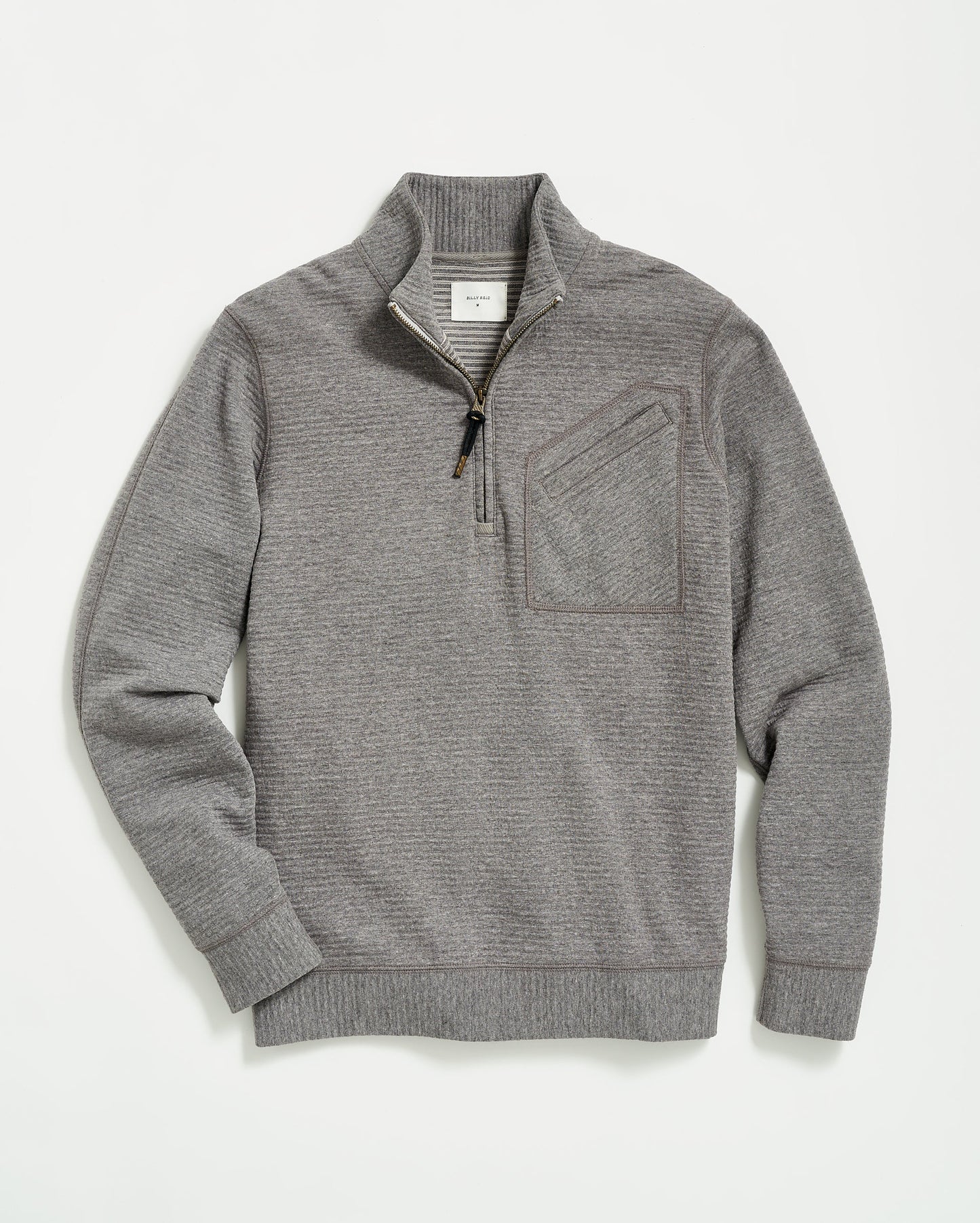 Quilted Half Zip Medium Grey Billy Reid