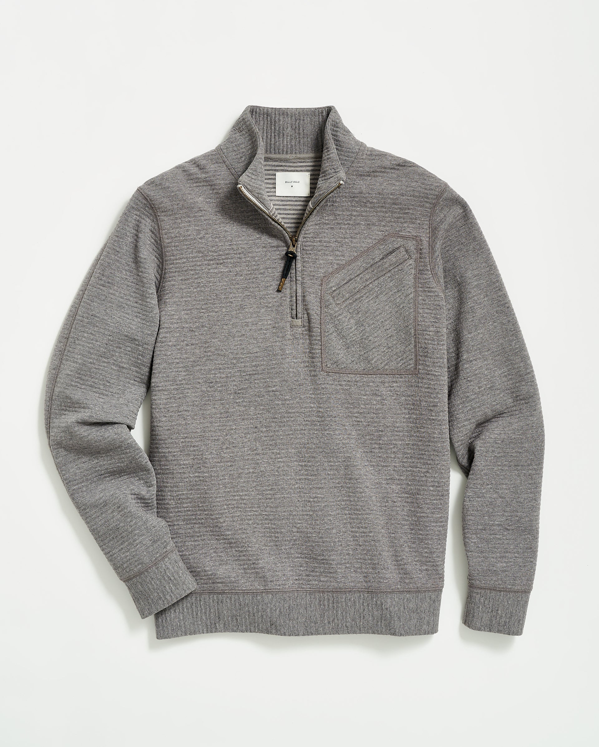 Quilted Half Zip Medium Grey Billy Reid