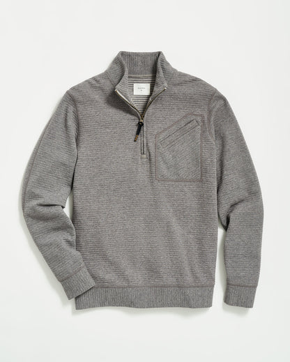 Quilted Half Zip Medium Grey Billy Reid