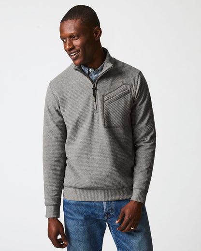 Quilted Half Zip Medium Grey Billy Reid