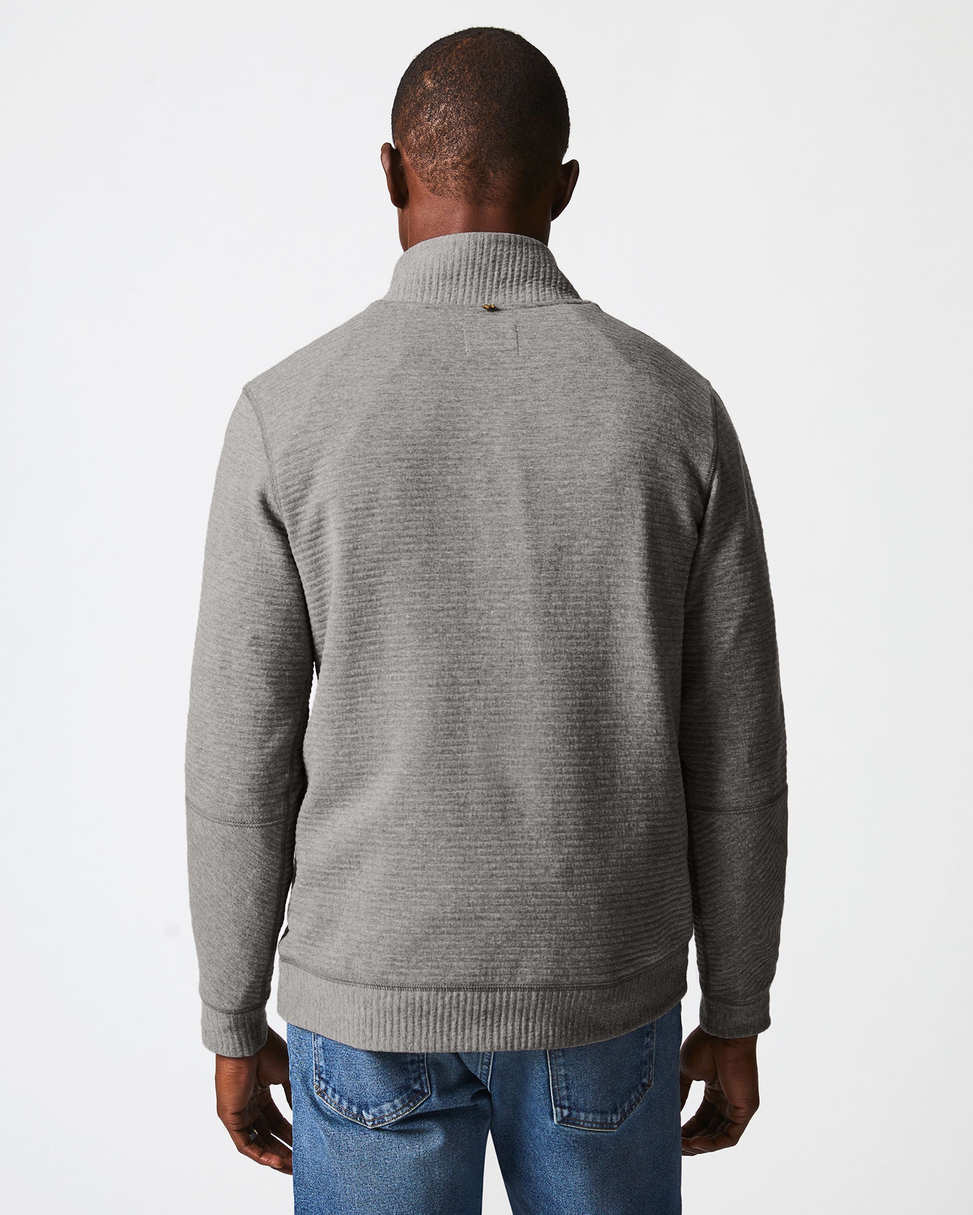 Quilted Half Zip Medium Grey Billy Reid