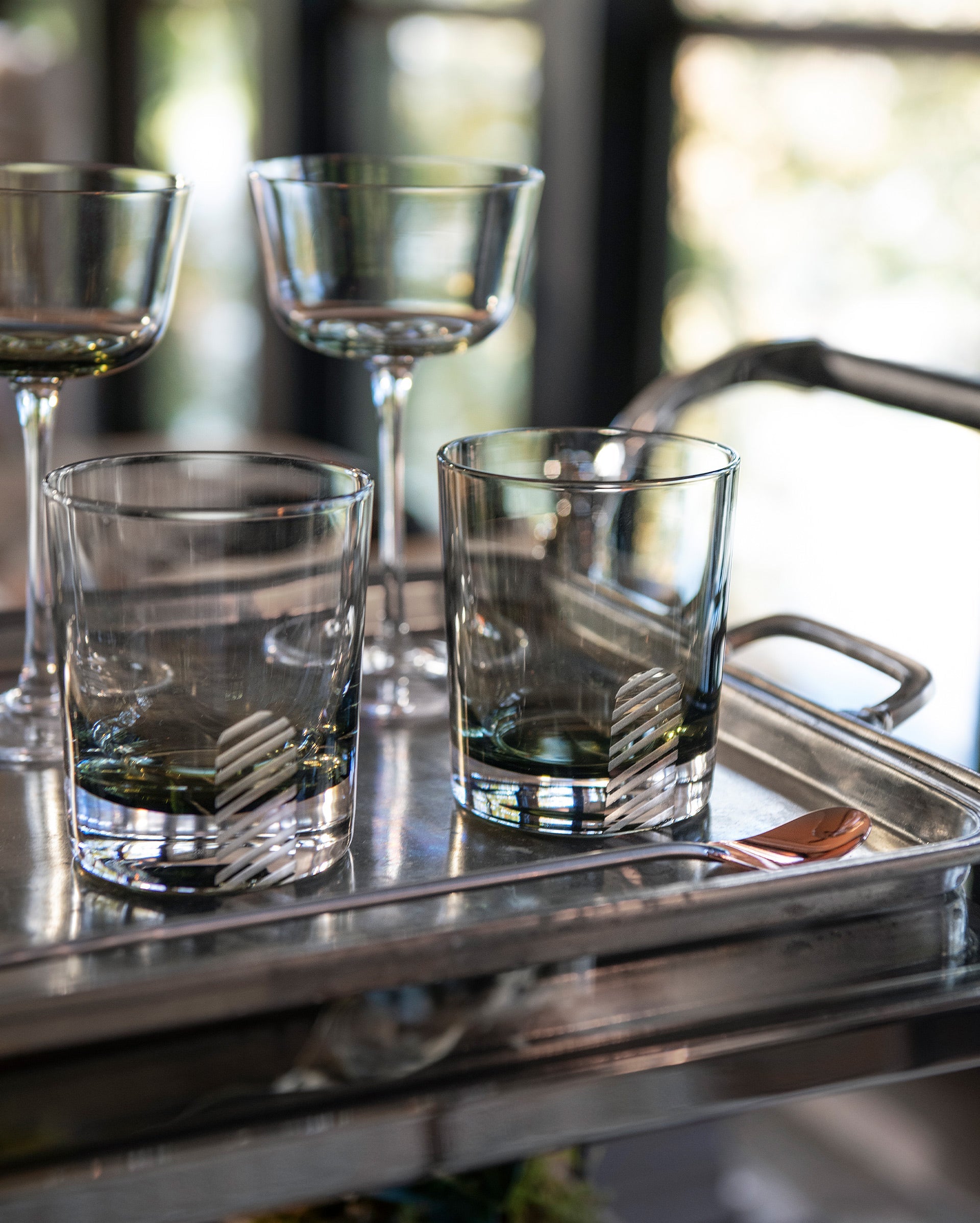 Billy Reid x Williams Sonoma Coupe Glass Set Oyster Billy Reid