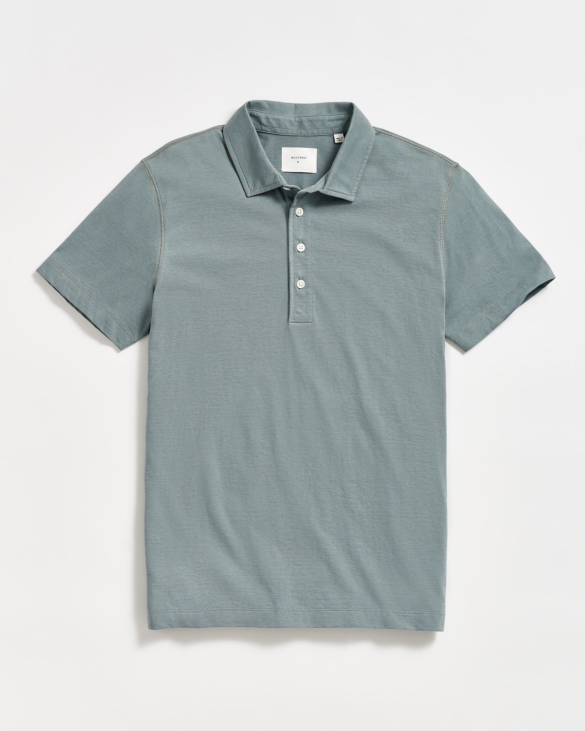 Stripe Pensacola Polo Slate Green Billy Reid
