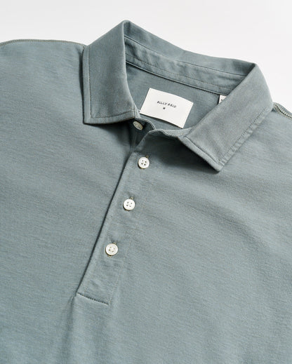 Stripe Pensacola Polo Slate Green Billy Reid