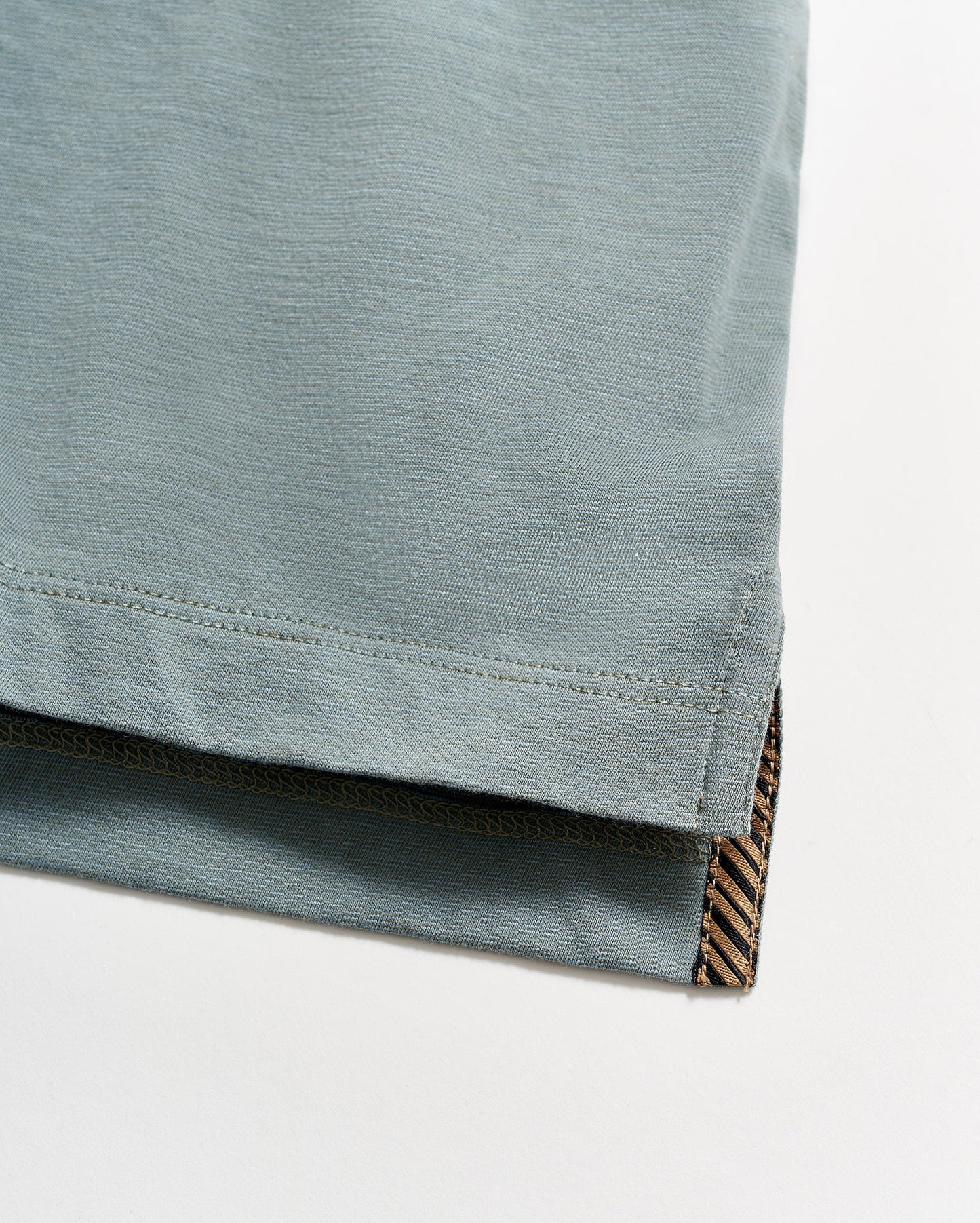 Stripe Pensacola Polo Slate Green Billy Reid