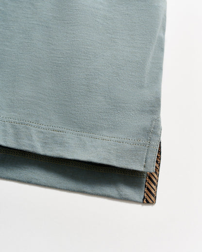 Stripe Pensacola Polo Slate Green Billy Reid