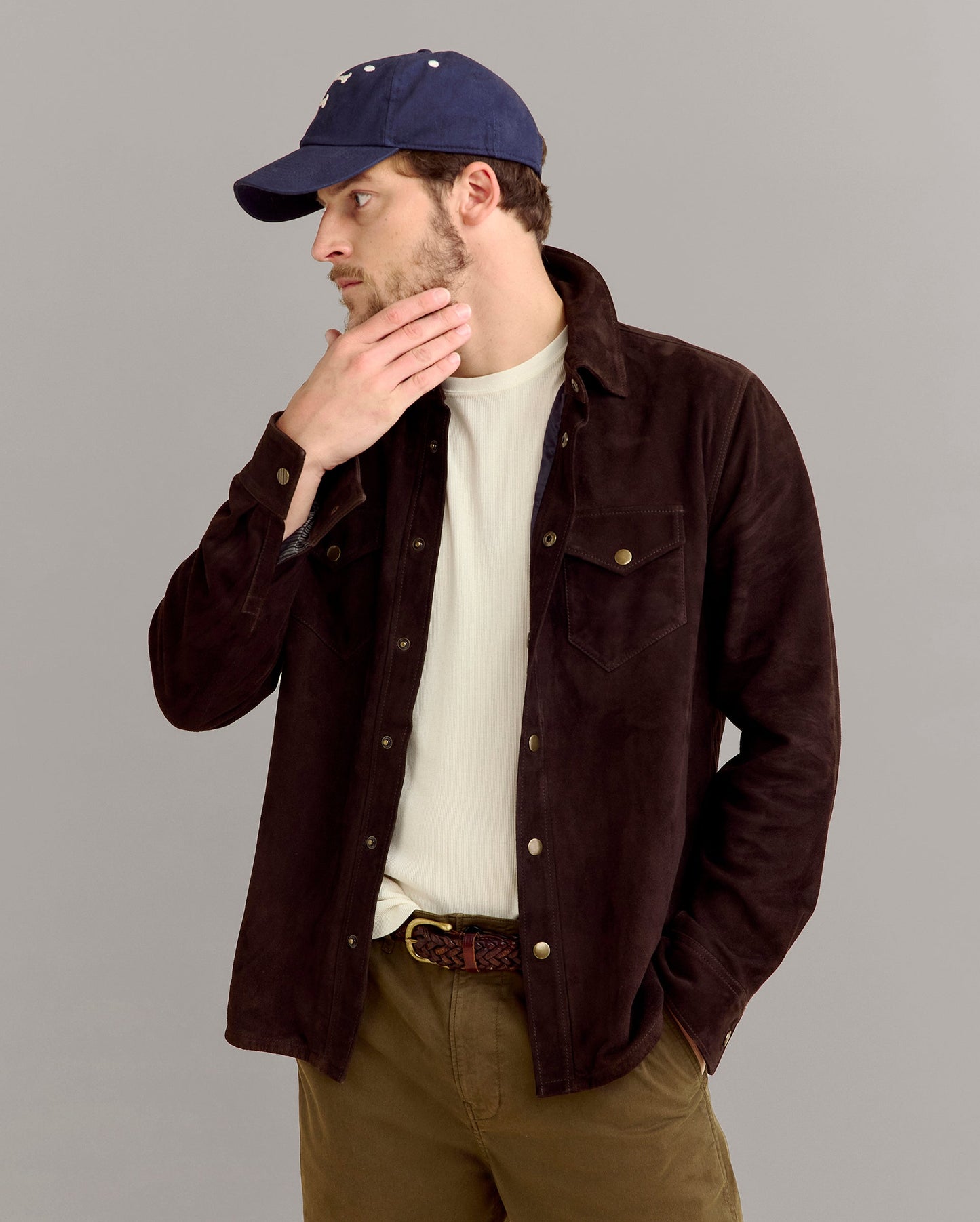 Savoy Suede Workshirt Chocolate Billy Reid