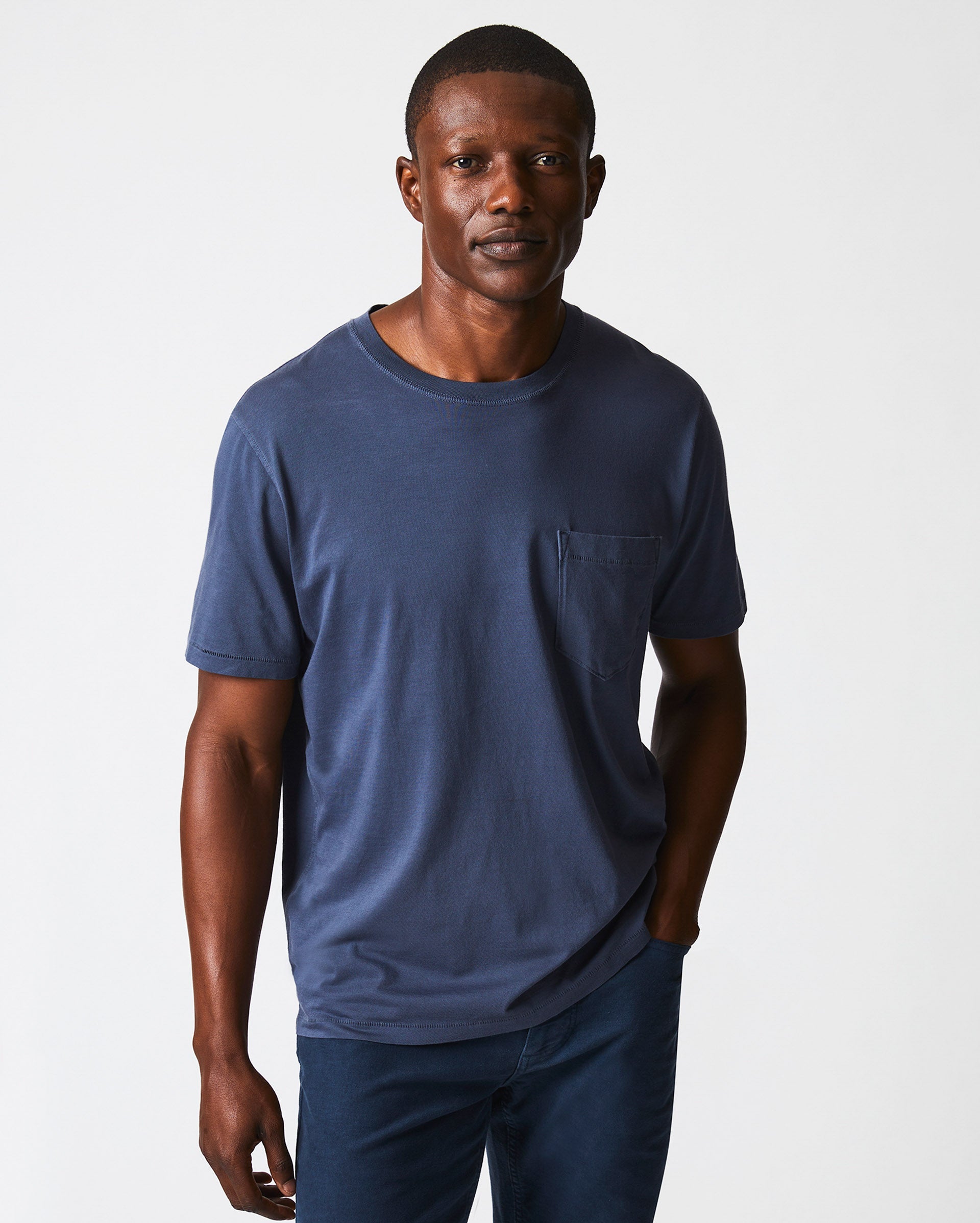 Washed Tee Navy Billy Reid