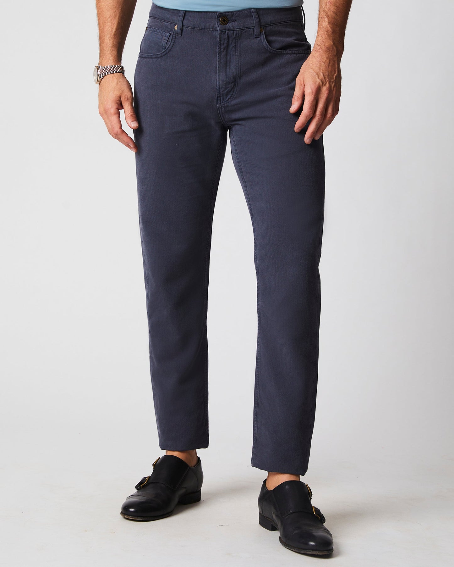 Cotton Linen 5 Pocket Pant Carbon Blue Billy Reid