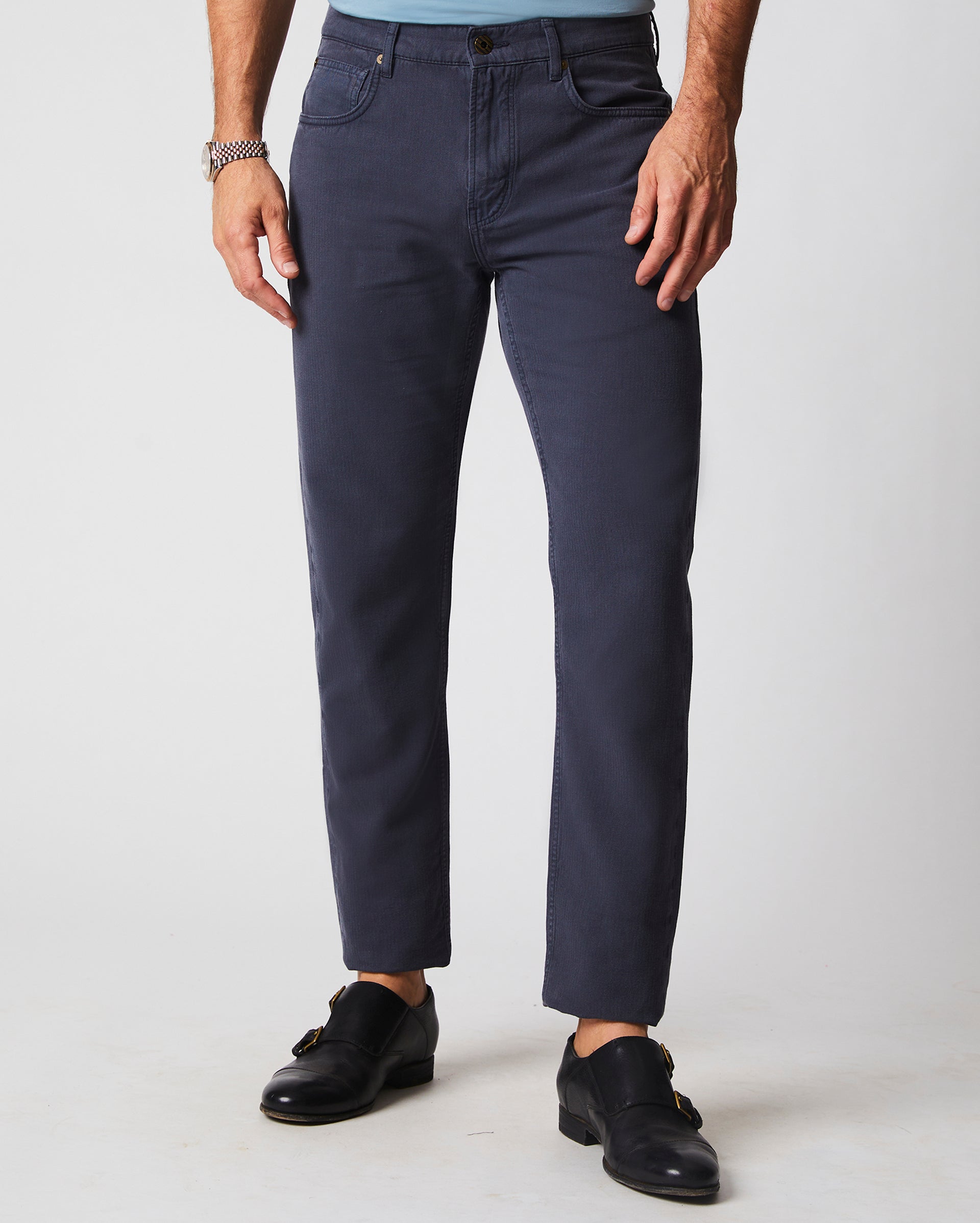 Cotton Linen 5 Pocket Pant Carbon Blue Billy Reid
