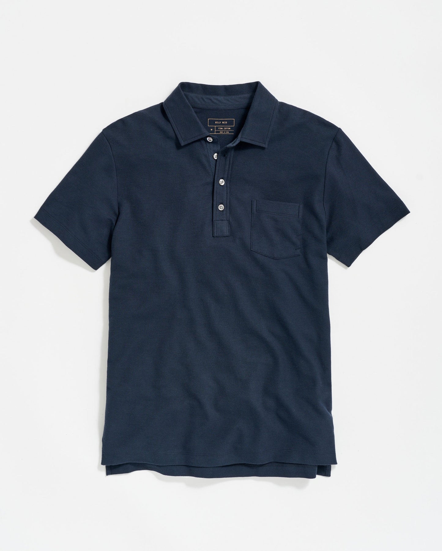 Pique Pensacola Polo Carbon Blue Billy Reid