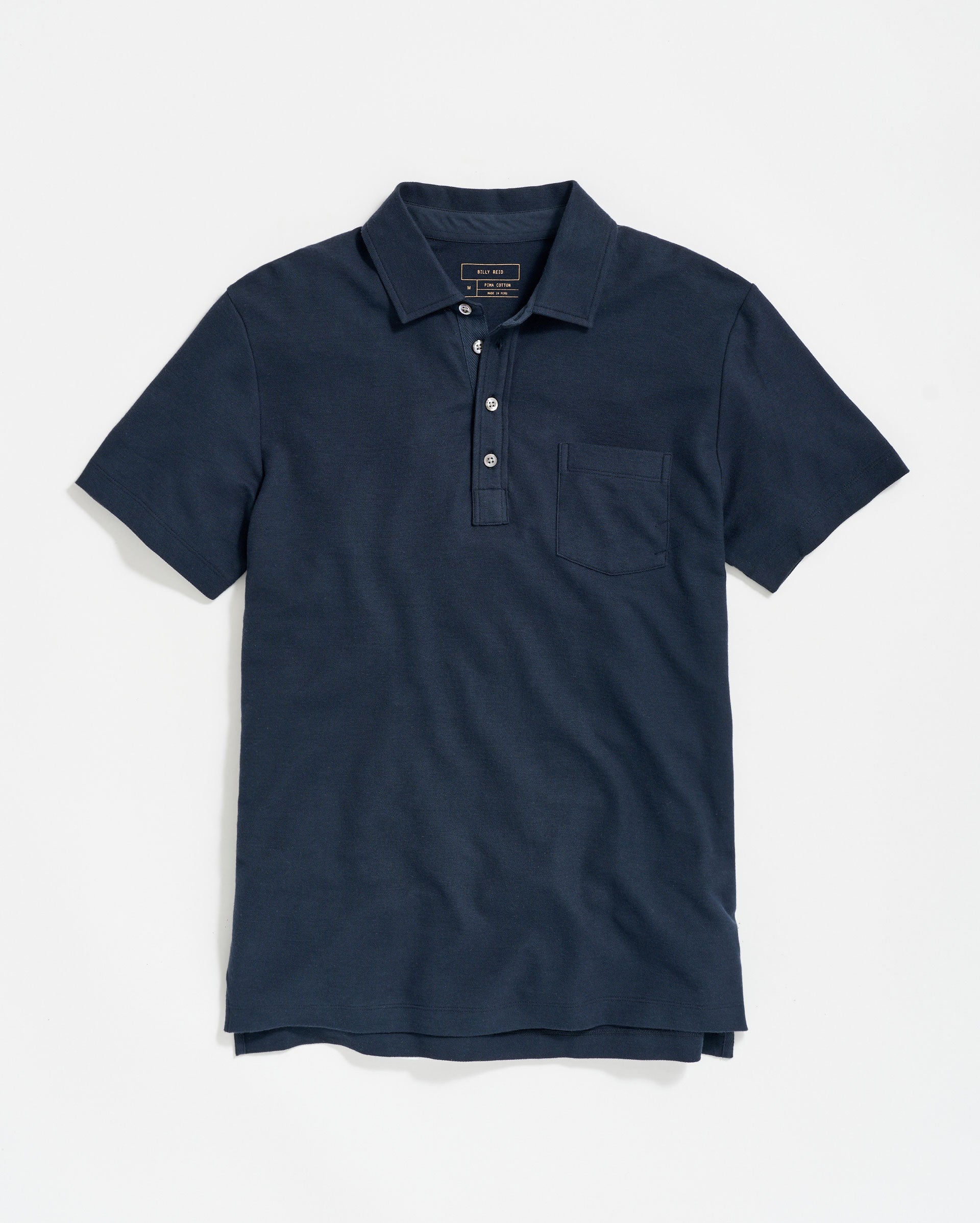 Pique Pensacola Polo Carbon Blue Billy Reid