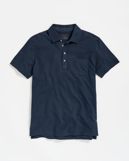 Pique Pensacola Polo Carbon Blue Billy Reid