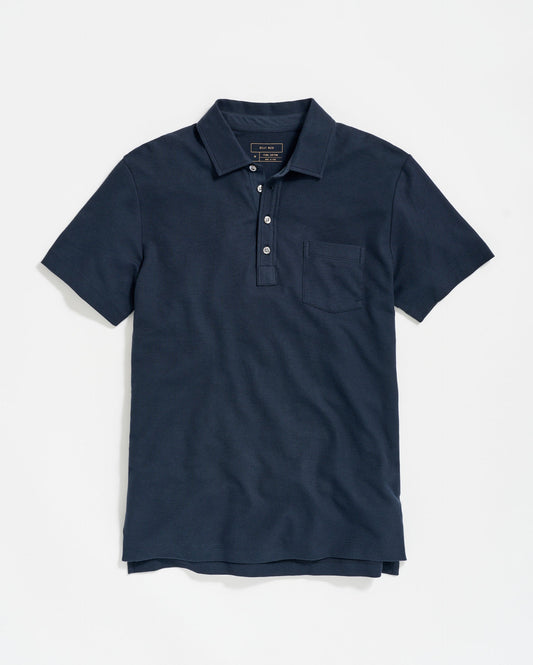 Pique Pensacola Polo Carbon Blue Billy Reid