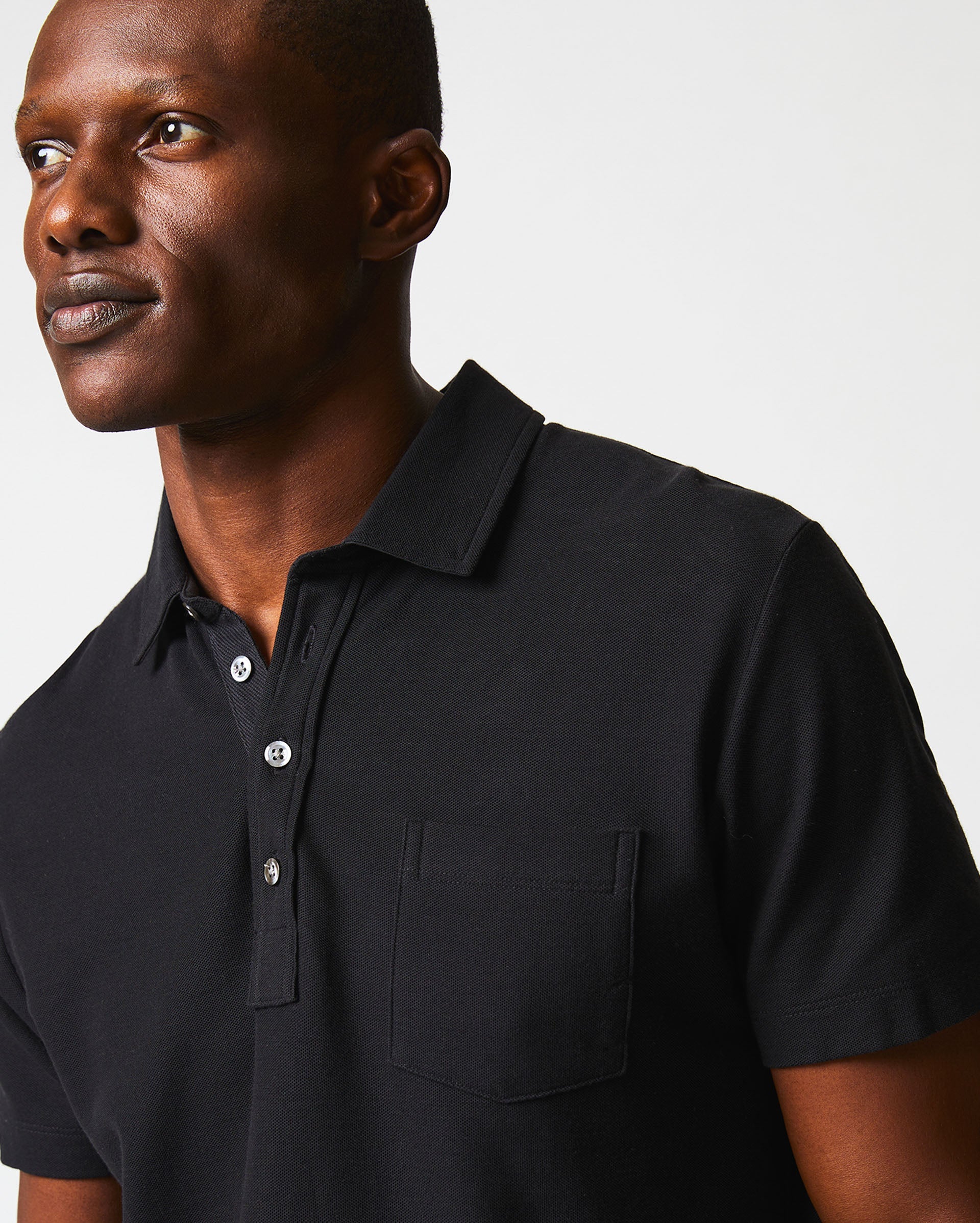 Pique Pensacola Polo Black Billy Reid