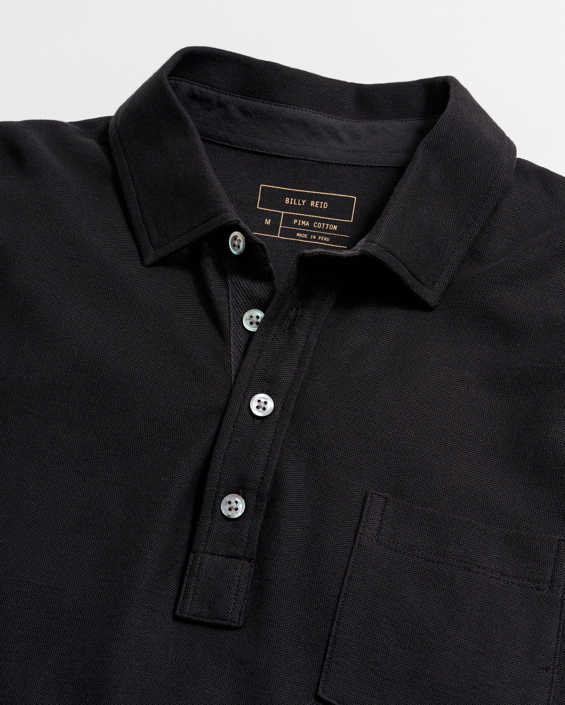 Pique Pensacola Polo Black Billy Reid