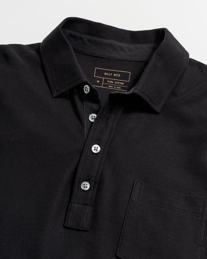 Pique Pensacola Polo Black Billy Reid