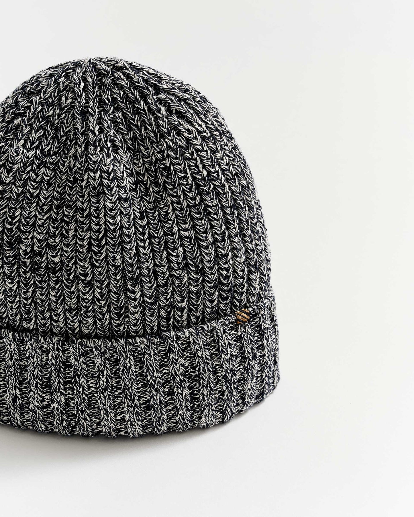 Cotton Ribbon Beanie Carbon Blue Billy Reid