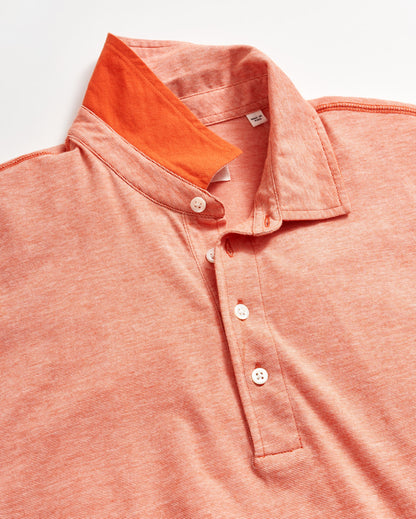 Stripe Pensacola Polo Burnt Red Billy Reid