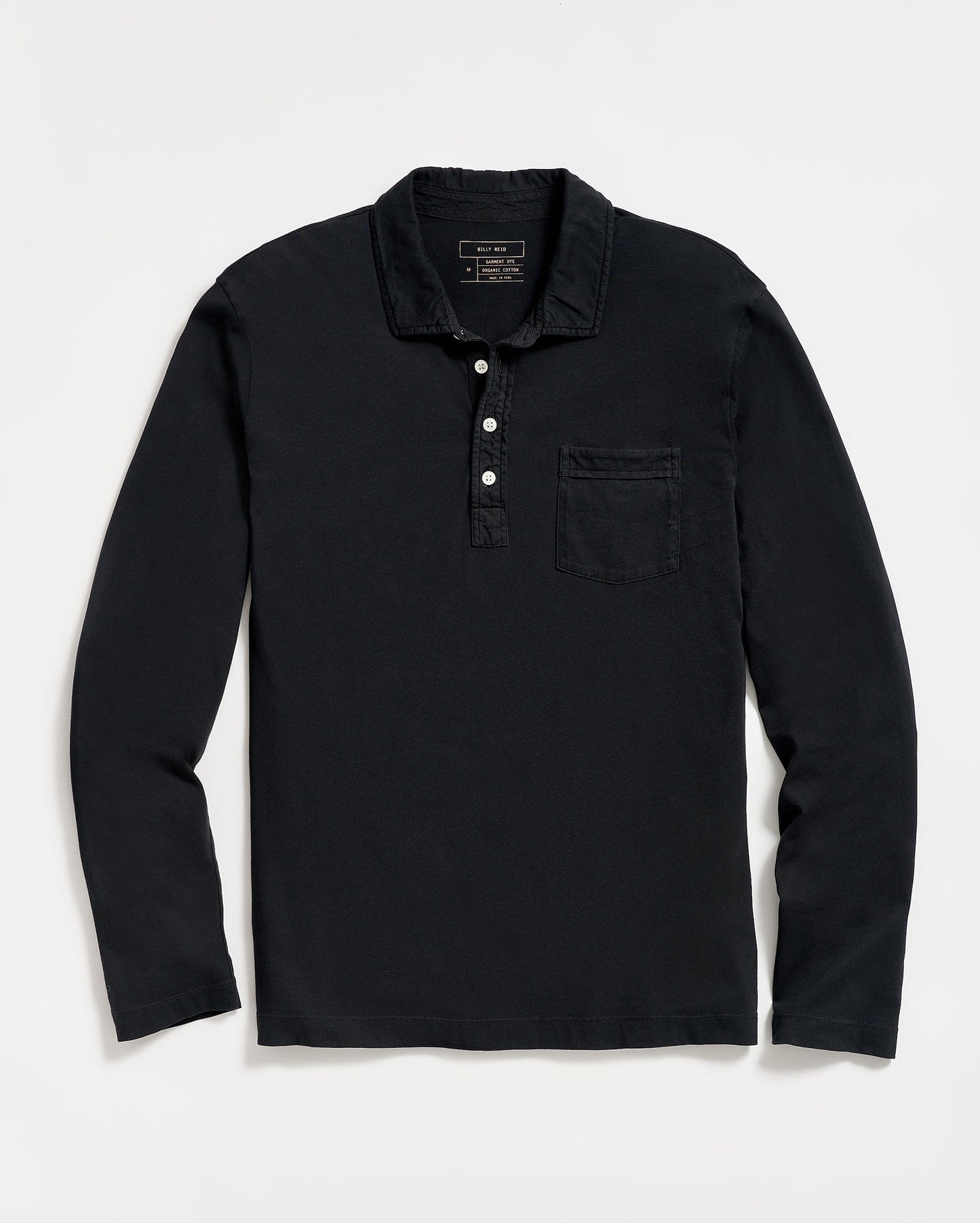 Long Sleeve Pensacola Polo Black Billy Reid