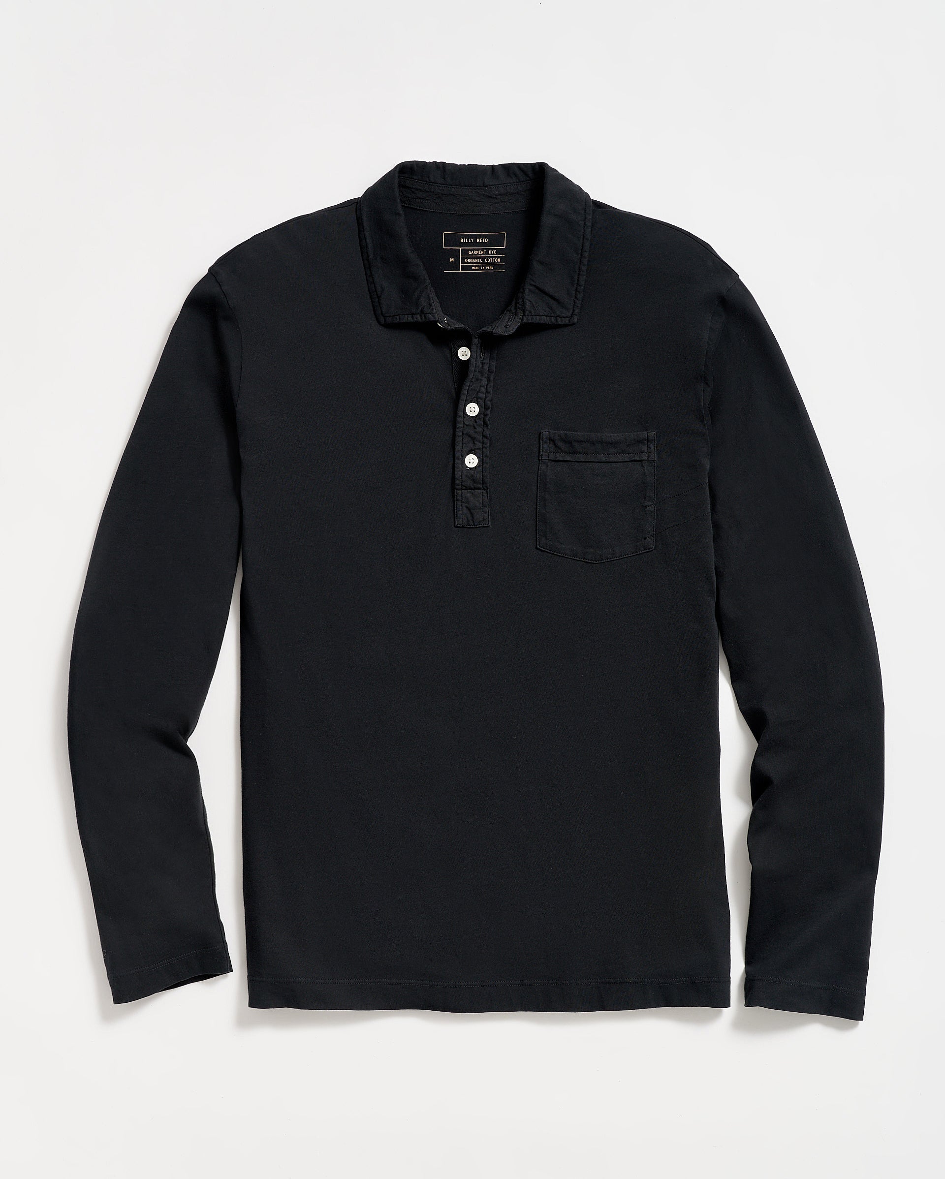 Long Sleeve Pensacola Polo Black Billy Reid