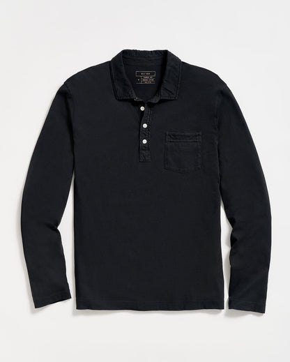 Long Sleeve Pensacola Polo Black Billy Reid