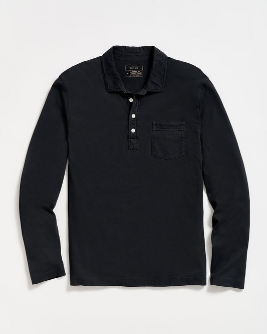 Long Sleeve Pensacola Polo Black Billy Reid