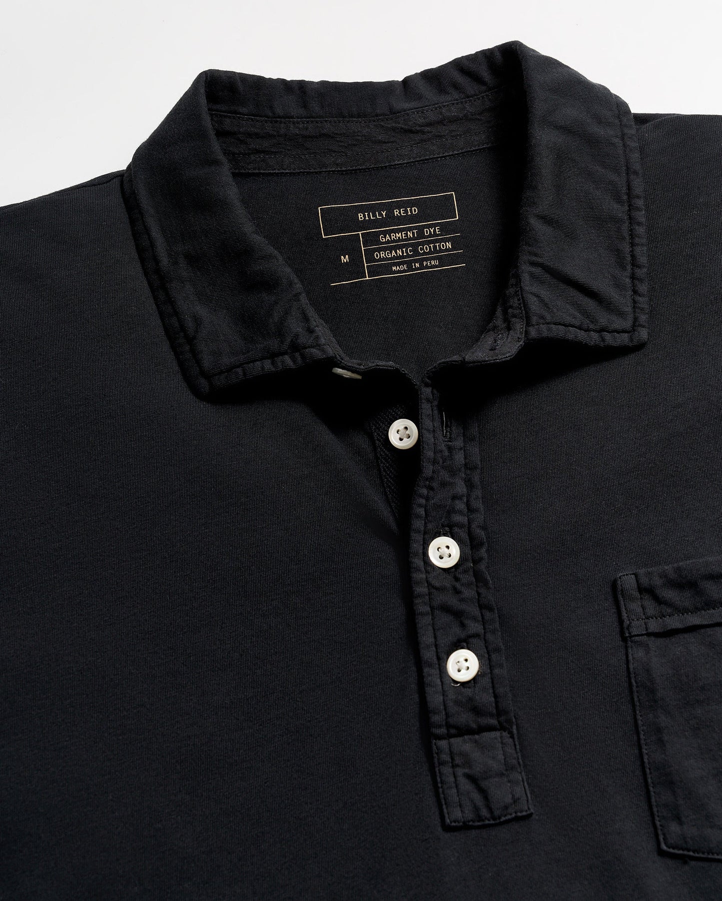Long Sleeve Pensacola Polo Black Billy Reid