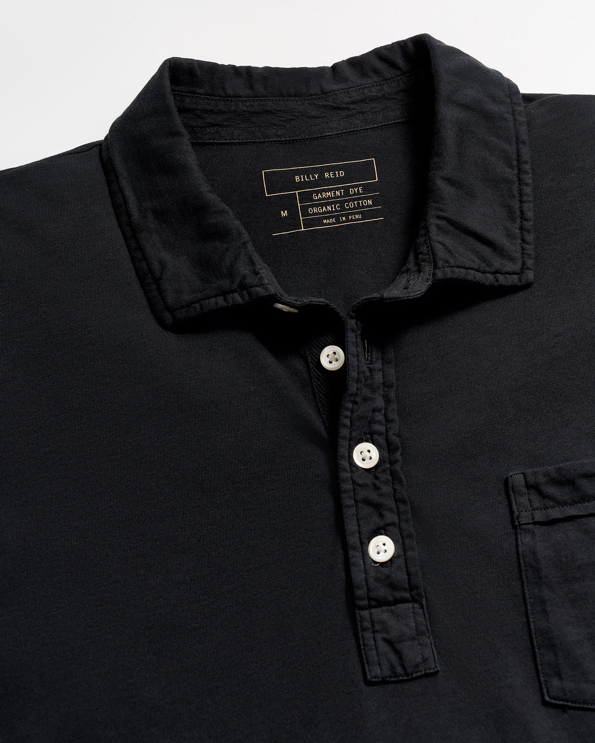 Long Sleeve Pensacola Polo Black Billy Reid