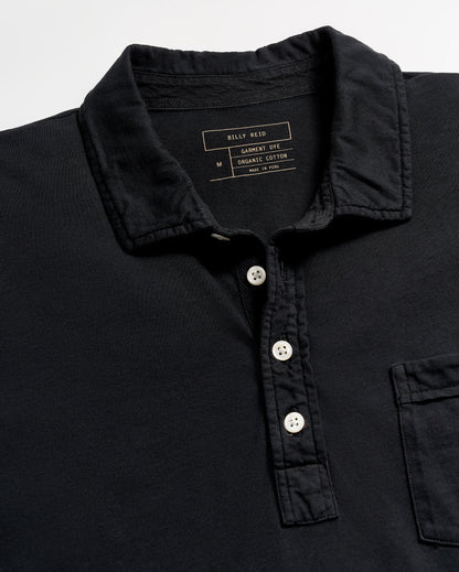 Long Sleeve Pensacola Polo Black Billy Reid