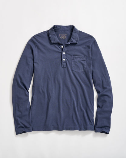 Long Sleeve Pensacola Polo Navy Billy Reid