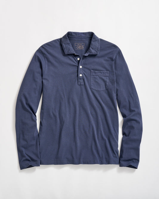 Long Sleeve Pensacola Polo Navy Billy Reid