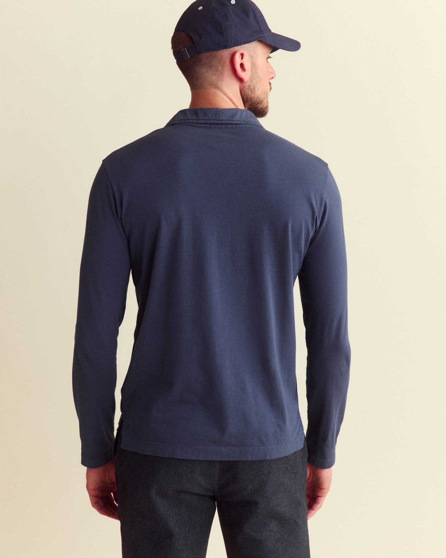 Long Sleeve Pensacola Polo Navy Billy Reid