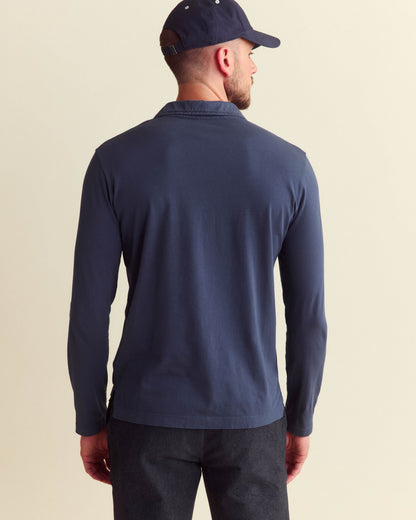 Long Sleeve Pensacola Polo Navy Billy Reid