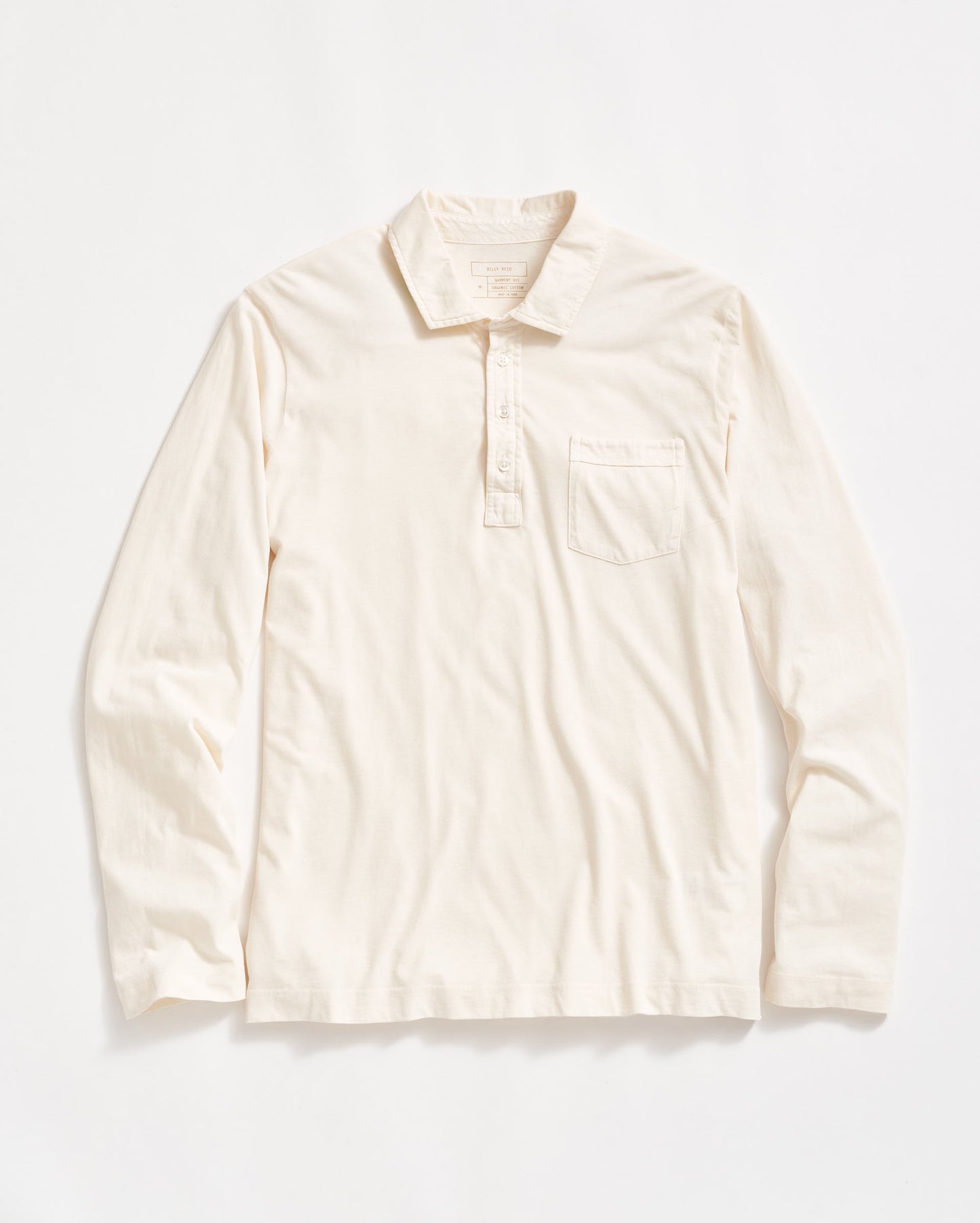 Long Sleeve Pensacola Polo Tinted White Billy Reid