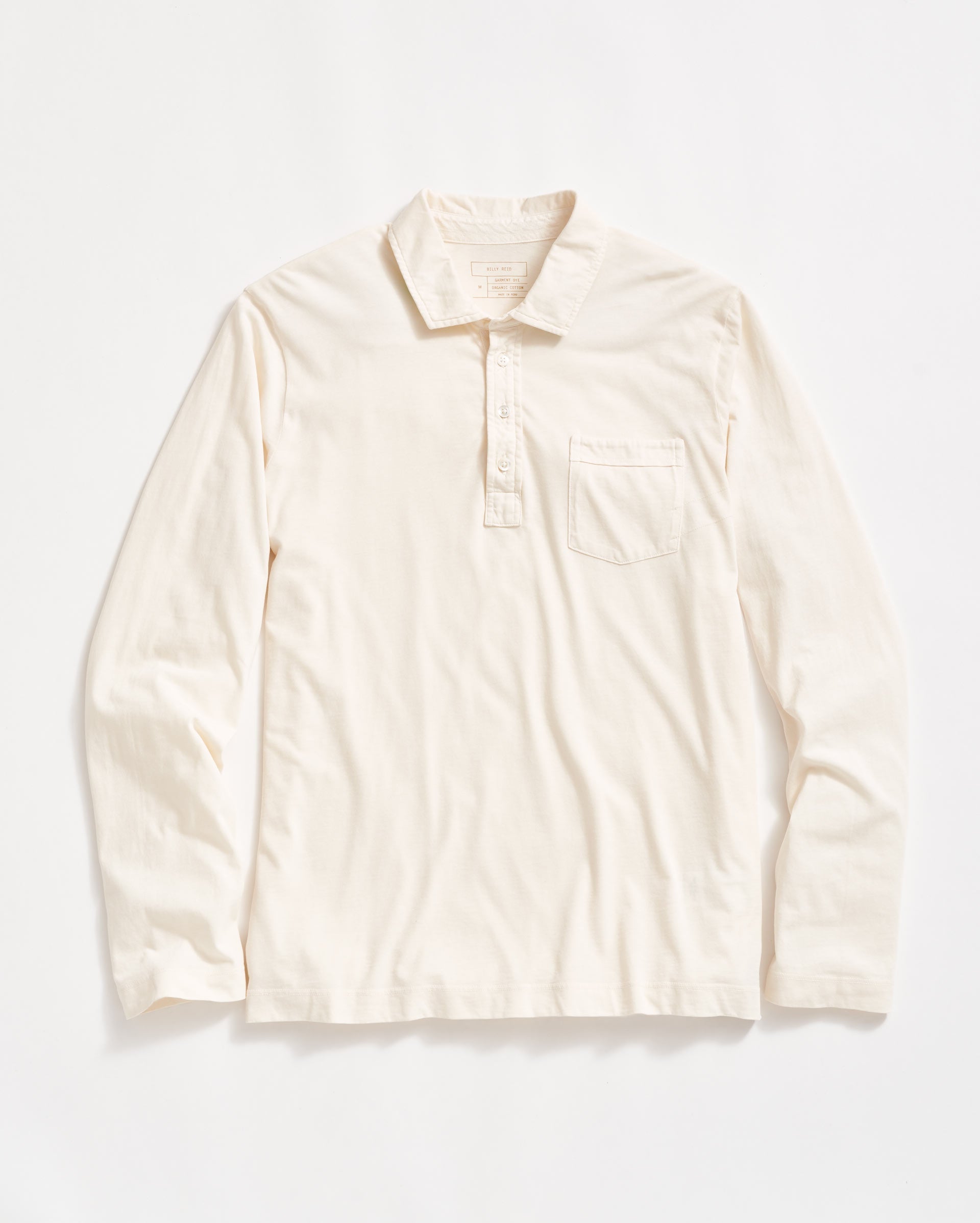 Long Sleeve Pensacola Polo Tinted White Billy Reid