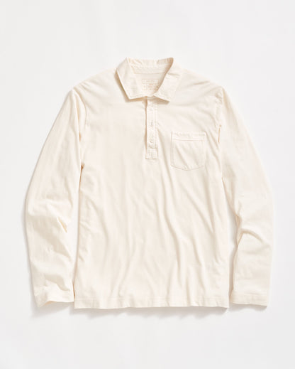 Long Sleeve Pensacola Polo Tinted White Billy Reid